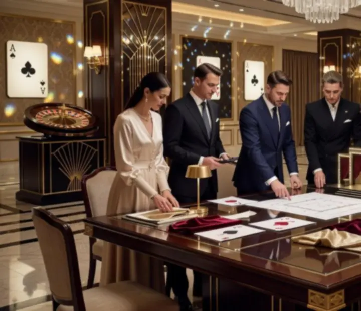 Luksusowy zespół eventowy Novakravelis podczas przygotowań do eleganckiego wydarzenia