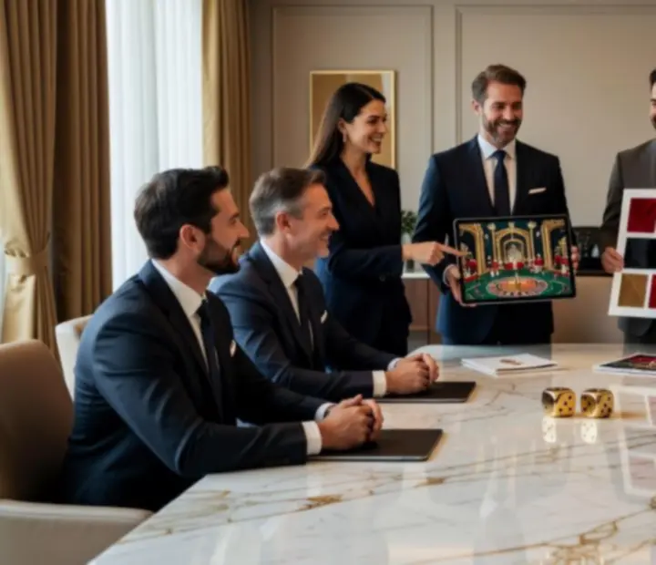 Spotkanie Klienta z zespołem Novakravelis w eleganckim wnętrzu